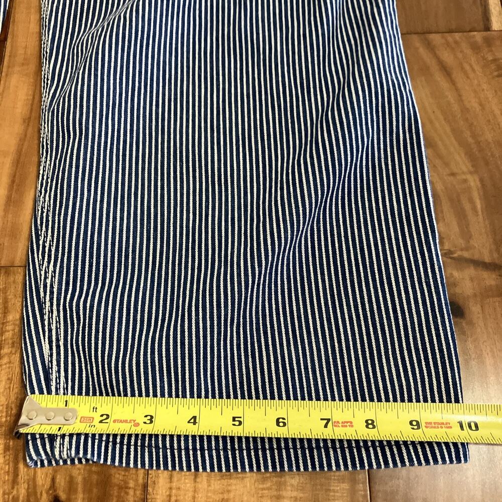 Key Imperial Overalls Mens 46x25 Blue Hickory Stripe Vintage 70s Bib Workwear - Picture 4 of 16